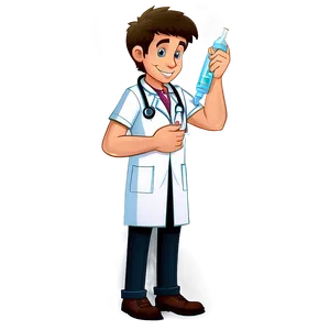 Cartoon Doctor With Syringe PNG Uvv