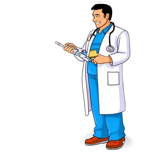 Cartoon Doctor With Syringe PNG Vbf20 PNG