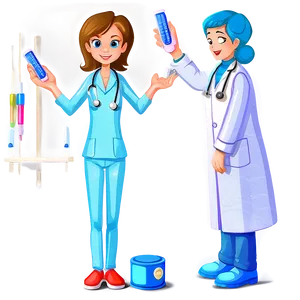 Cartoon Doctor With Thermometer PNG 06262024