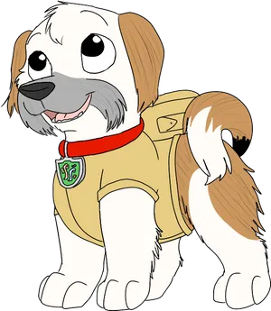 Cartoon Dogin Yellow Vest PNG image