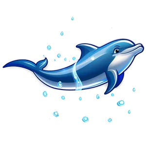 Cartoon Dolphin In Water Png 91 PNG image