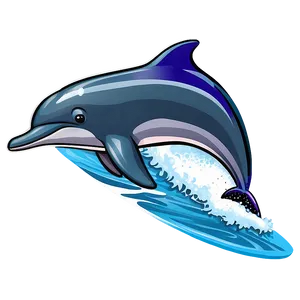 Cartoon Dolphin Surfing Png 36 PNG image