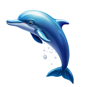Cartoon Dolphin With Pearl PNG 39