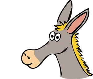 Cartoon Donkey Portrait PNG image