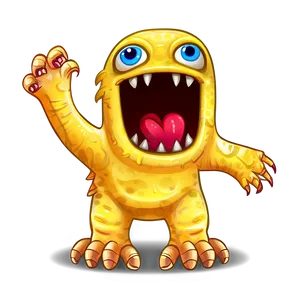 Cartoon Doodle Monster PNG 50