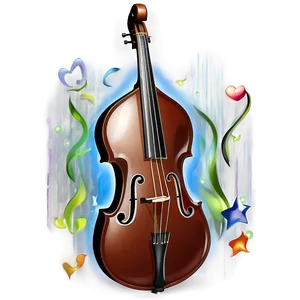 Cartoon Double Bass PNG 06242024