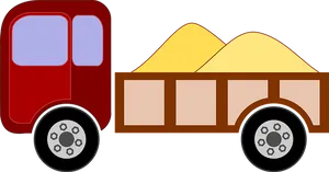 Cartoon Dump Truck Loaded With Sand