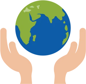 Cartoon Earthin Hands PNG