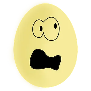 Cartoon Egg Face Black Background PNG image