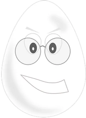 Cartoon Egg Face Graphic PNG image