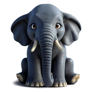 Cartoon Elephant At Beach PNG 06272024