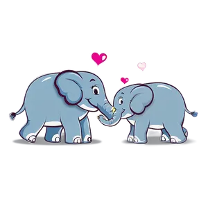 Cartoon Elephant In Love PNG 06272024 PNG
