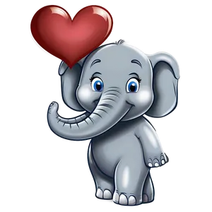 Cartoon Elephant In Love PNG 5 PNG