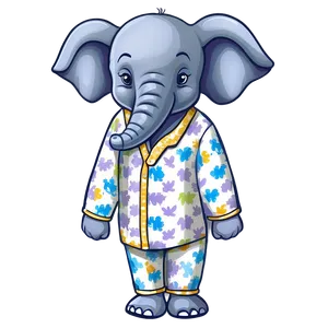 Cartoon Elephant In Pajamas PNG Krc96 PNG