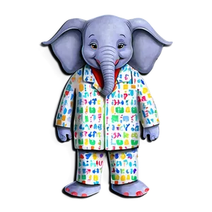 Cartoon Elephant In Pajamas PNG Oxh PNG