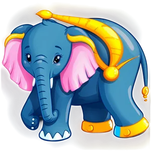 Cartoon Elephant With Crown PNG Mnu68 PNG