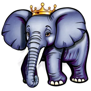 Cartoon Elephant With Crown PNG Sdx PNG