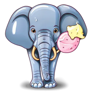 Cartoon Elephant With Ice Cream PNG 06272024 PNG