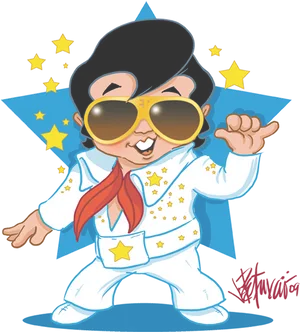 Cartoon Elvis Impersonator.png PNG image