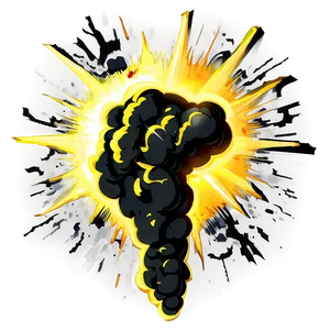 Cartoon Explosion With Cracks PNG 67