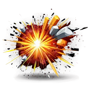 Cartoon Explosion With Debris PNG Lwv