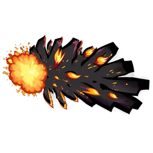 Cartoon Explosion With Flames PNG Hwm PNG