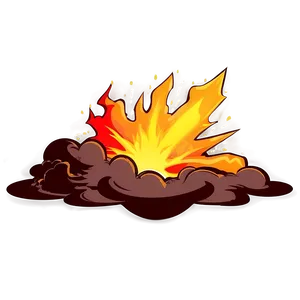 Cartoon Explosion With Flames PNG Mbc48 PNG