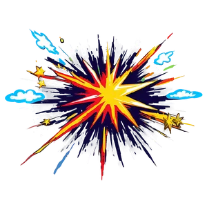 Cartoon Explosion With Stars PNG Mmf92 PNG