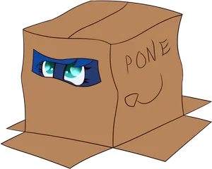 Cartoon Eyes Peekingfrom Box PNG image