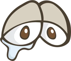 Cartoon Eyes With Tear Drop PNG image