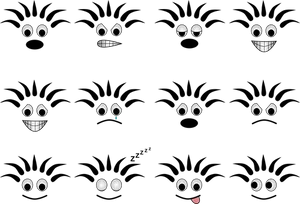 Cartoon Face Expressions Vector PNG image