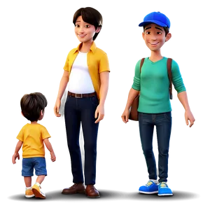 Cartoon Family Characters PNG 06122024 PNG