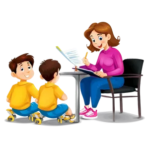 Cartoon Family Doing Homework PNG 60 PNG