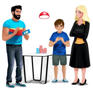 Cartoon Family Game Night Png 99 PNG image