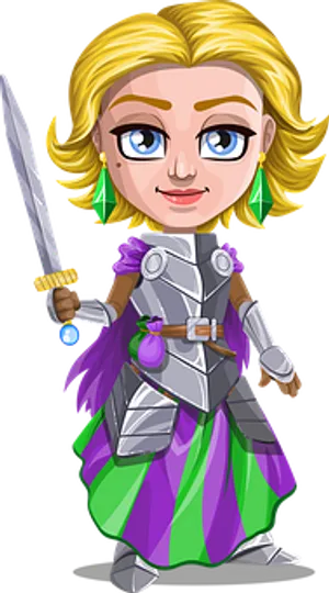 Cartoon Female Knight Vector
