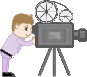 Cartoon Filmmakerat Work PNG image