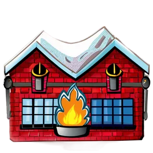 Cartoon Fire House PNG Trs PNG