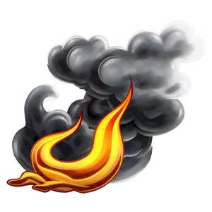 Cartoon Fire Smoke PNG Sic64