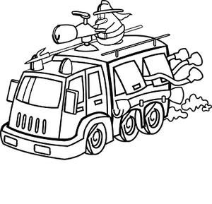 Cartoon Fire Truck Character