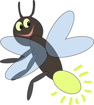 Cartoon Firefly Glowing Tail Illustration PNG image