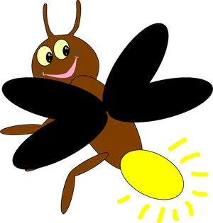 Cartoon Firefly Glowing Tail Illustration PNG image