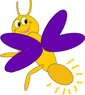 Cartoon Firefly Glowing Tail Illustration PNG image