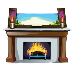 Cartoon Fireplace PNG 7 PNG