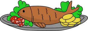Cartoon Fish Dinner Plate