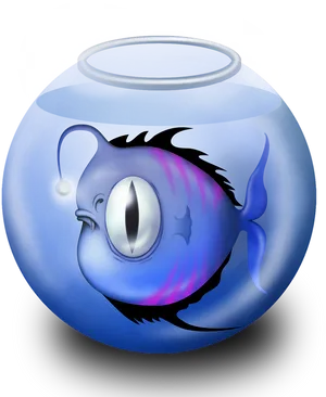 Cartoon Fish In Bowl PNG