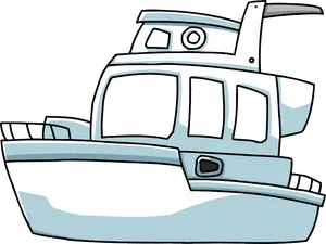 Cartoon Fishing Boat Illustration PNG image
