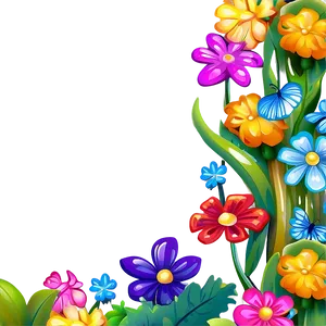 Cartoon Flower Border Png Qkp PNG image