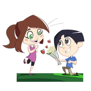 Cartoon Flower Gift Romance