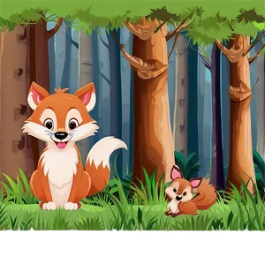 Cartoon Forest Animals Clipart Png 06262024 PNG image