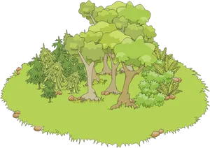 Cartoon Forest Illustration PNG image